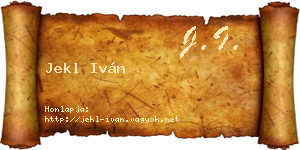 Jekl Iván névjegykártya